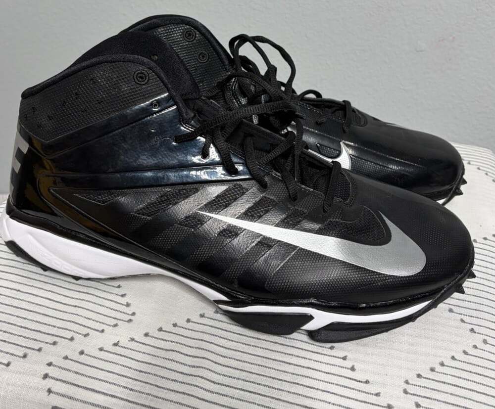 Nike Vapor Pro 3/4 Destroyer Turf Cleats Men’s 14.5 Black Silver 527879-001 NWOB - Picture 2 of 7